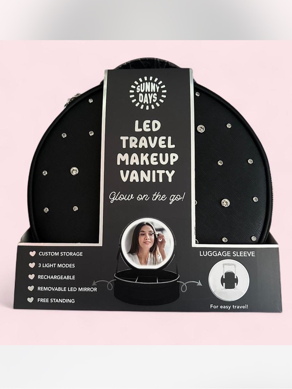 Sunny Days LED Travel Makeup Vanity New Rhinestone Studs
